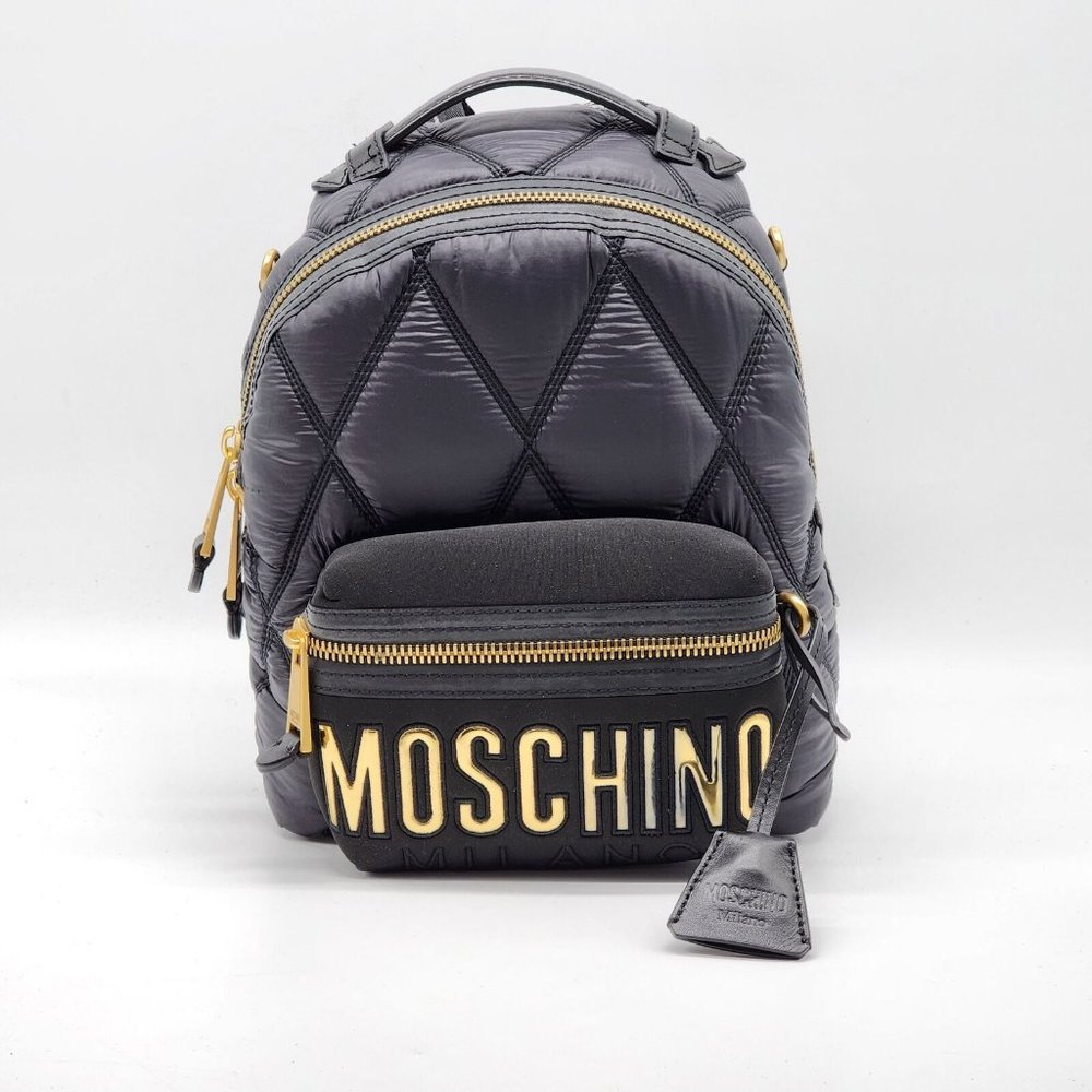 Moschino Quilted Nylon Backpack | Navy | NEW Defective
